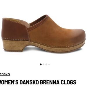 Dansko Brenna clogs tan burnished suede whiskey leather like new 39 8.5 9